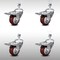 Service Caster 3.5 Inch SS Maroon Polyurethane 1/2 Inch Threaded Stem Caster Set Total Lock Brake SCC-SSTSTTL20S3514-PPUB-MRN-121315-4 - alternate 1
